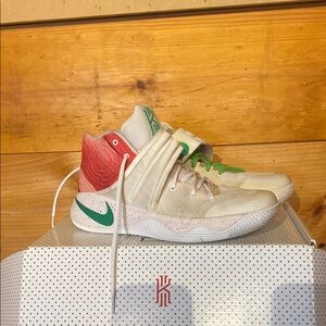 Nike Kyrie Cream and Red Sneakers